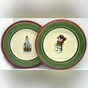 Christopher Radko Set of 2 Holiday Plates